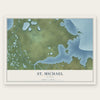 St. Michael, Alaska map print, the full design