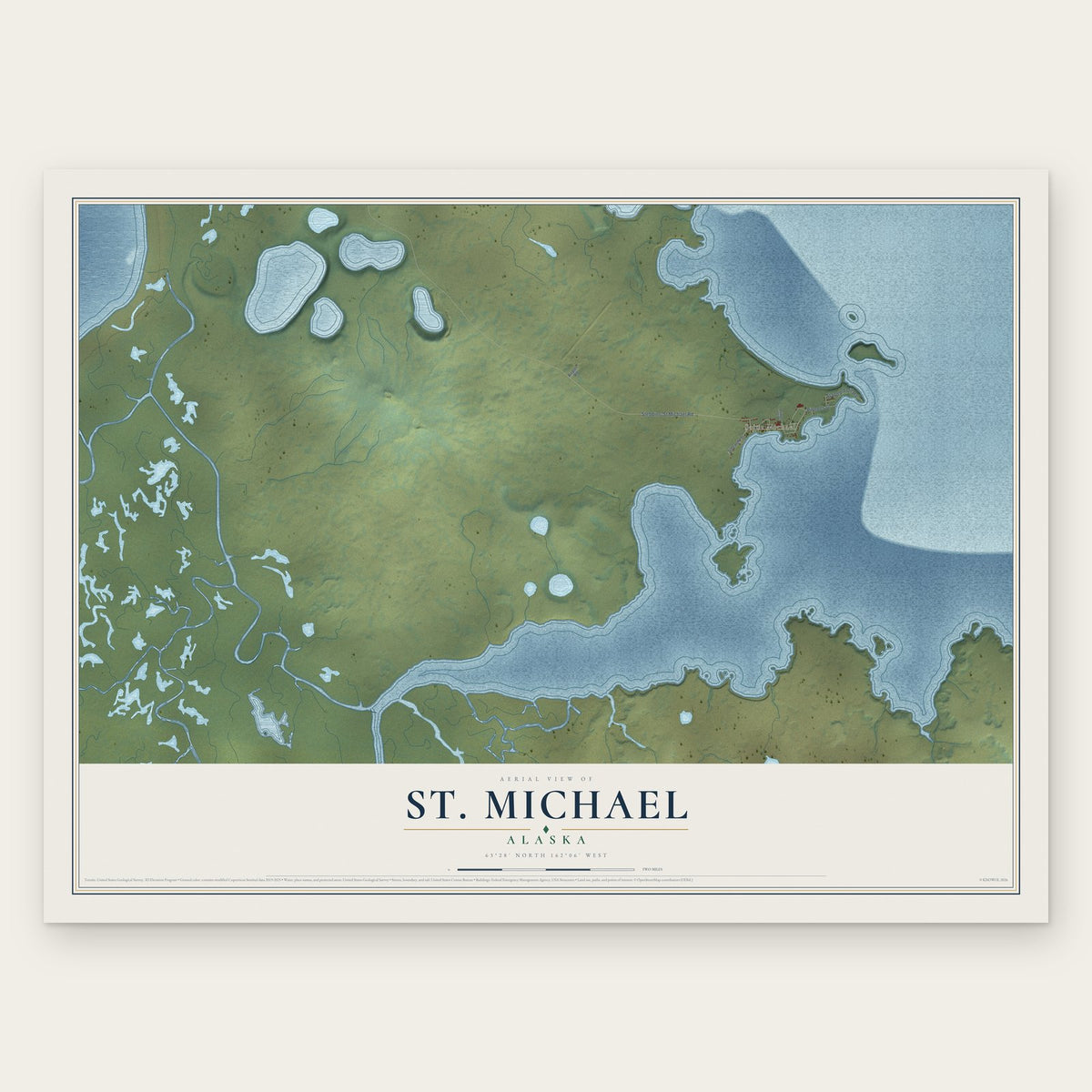 St. Michael, Alaska map print, the full design