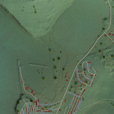 Close-up of the map of St. Paul, Alaska print showing street and building detail