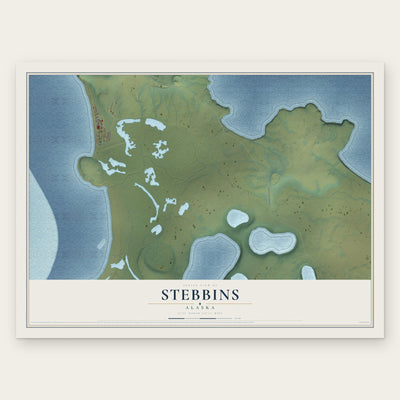 Stebbins, Alaska map print, the full design