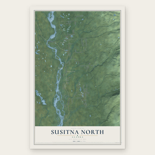 Susitna North, Alaska map print, the full design
