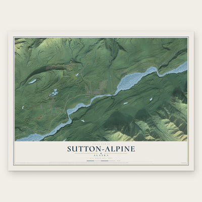 Sutton-Alpine, Alaska map print, the full design