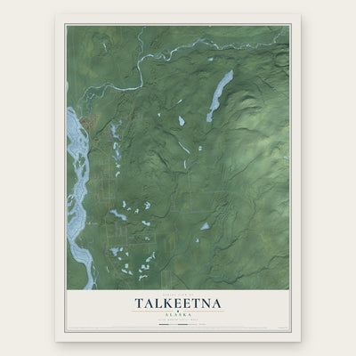 Talkeetna, Alaska map print, the full design