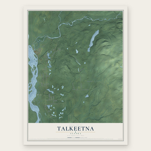 Talkeetna, Alaska map print, the full design