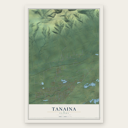 Tanaina, Alaska map print, the full design