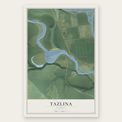 Tazlina, Alaska map print, the full design
