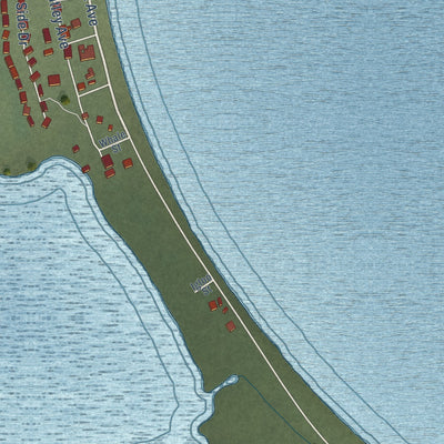 Close-up of the map of Teller, Alaska print showing street and building detail