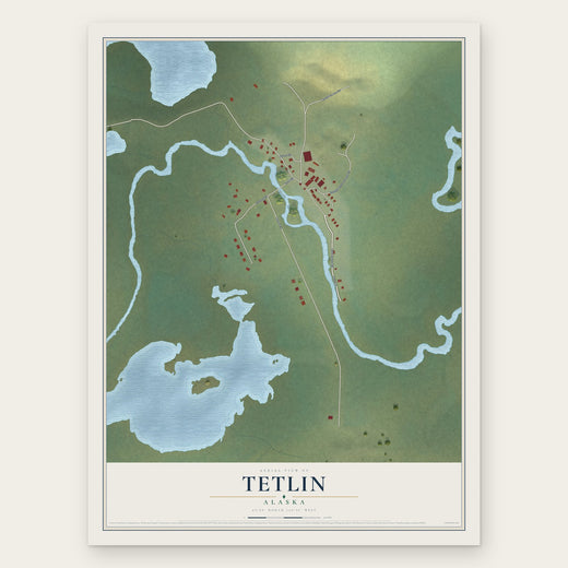 Tetlin, Alaska map print, the full design