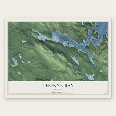 Thorne Bay, Alaska map print, the full design