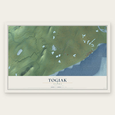 Togiak, Alaska map print, the full design