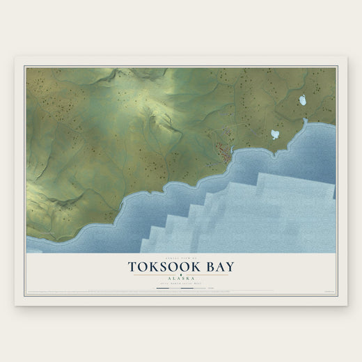 Toksook Bay, Alaska map print, the full design