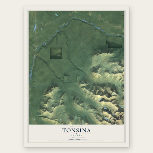 Tonsina, Alaska map print, the full design