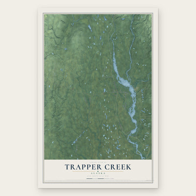 Trapper Creek, Alaska map print, the full design