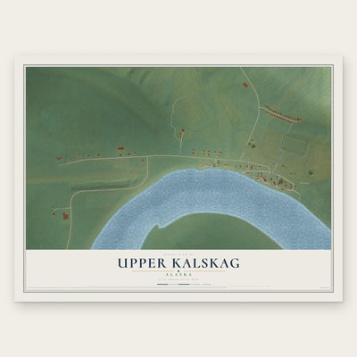 Upper Kalskag, Alaska map print, the full design