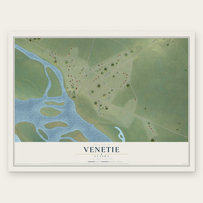 Venetie, Alaska map print, the full design