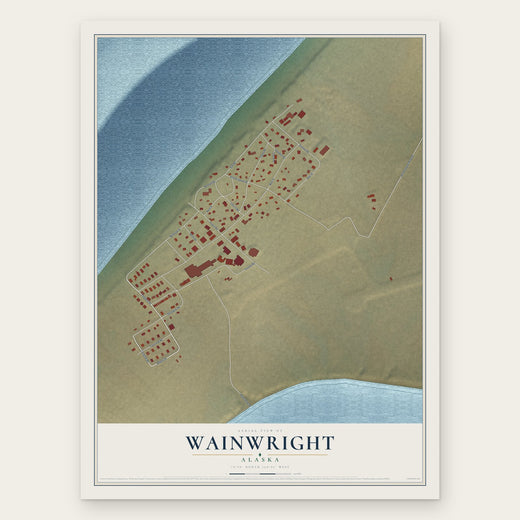 Wainwright, Alaska map print, the full design