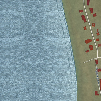 Close-up of the map of Wales, Alaska print showing street and building detail