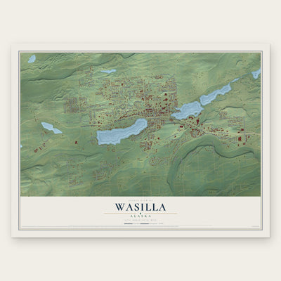 Wasilla, Alaska map print, the full design