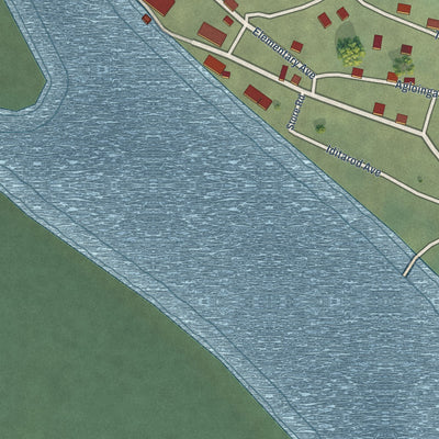 Close-up of the map of White Mountain, Alaska print showing street and building detail