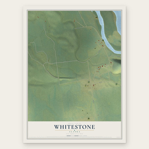 Whitestone, Alaska map print, the full design