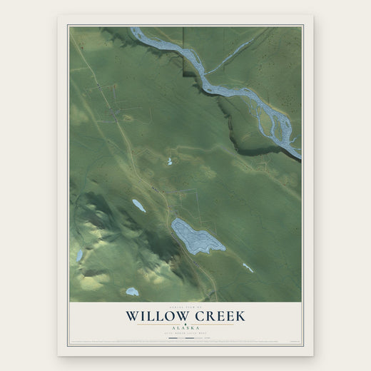 Willow Creek, Alaska map print, the full design