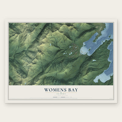 Womens Bay, Alaska map print, the full design