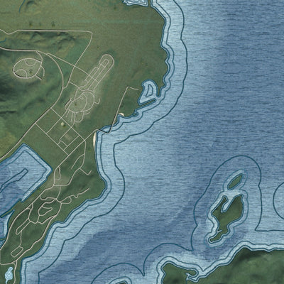 Close-up of the map of Womens Bay, Alaska print showing street and building detail