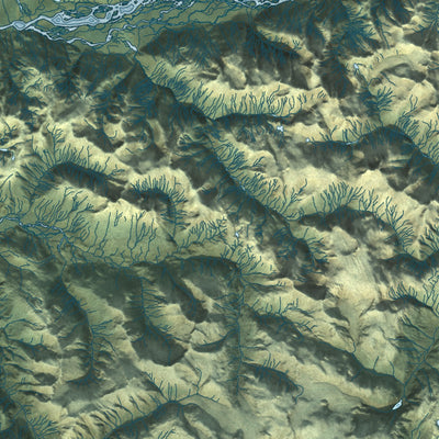 Close-up of the map of Wrangell, Alaska print showing street and building detail