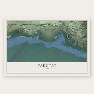 Yakutat, Alaska map print, the full design