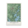 Map of Alexander City, Alabama, 12 x 18 inch unframed archival matte print