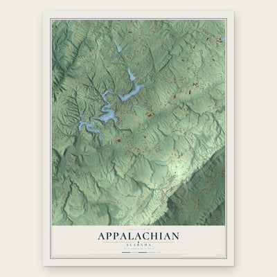 Appalachian, Alabama map print, the full design