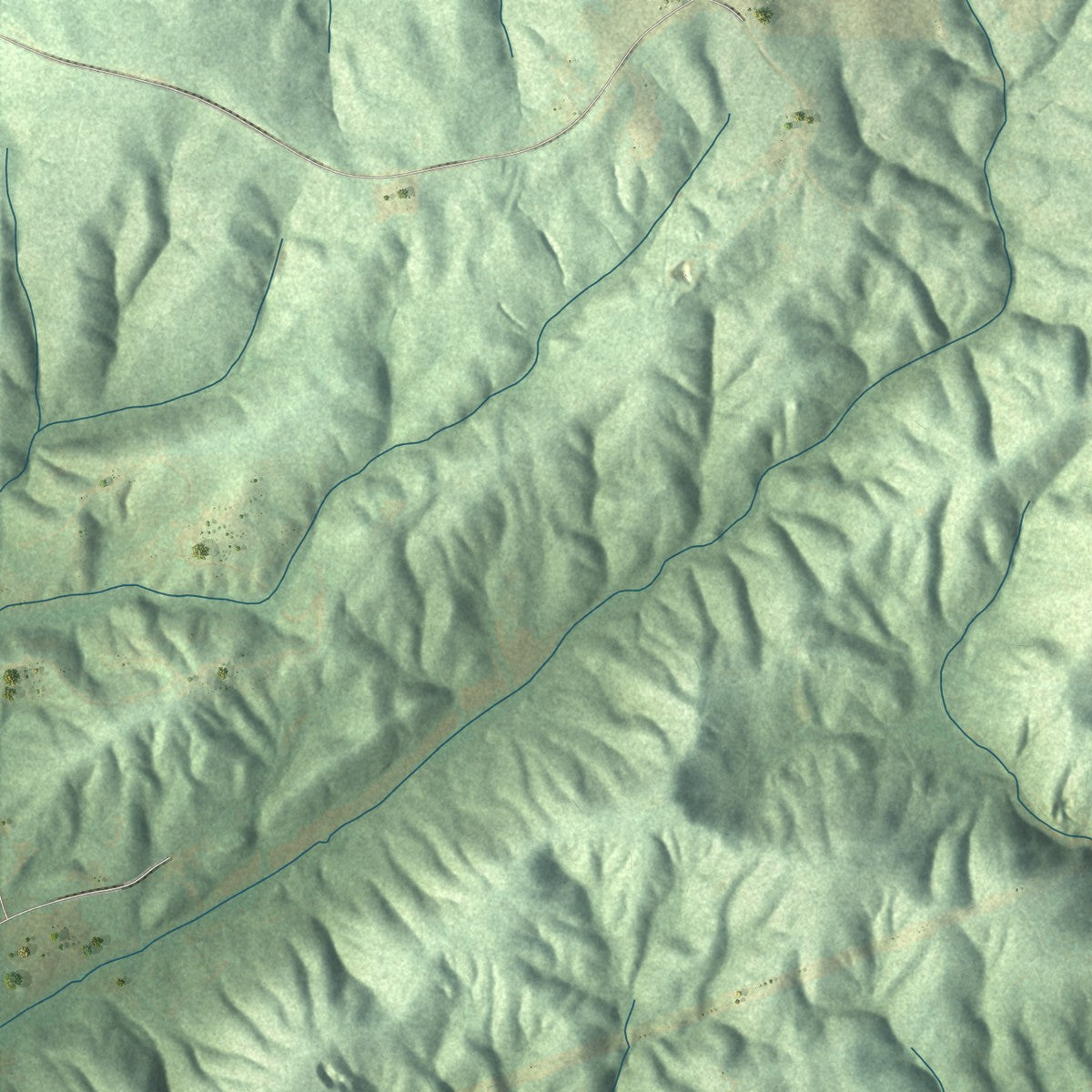 Second close-up of the map of Ashland, Alabama print showing more streets and buildings