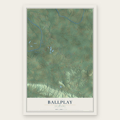 Ballplay, Alabama map print, the full design
