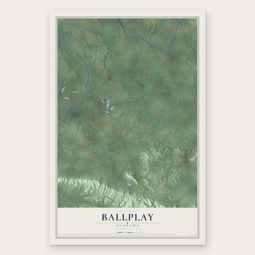 Ballplay, Alabama map print, the full design