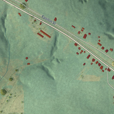 Second close-up of the map of Banks, Alabama print showing more streets and buildings