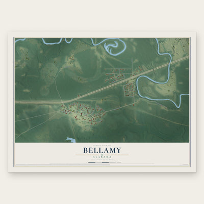 Bellamy, Alabama map print, the full design