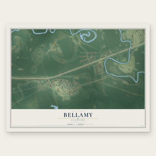 Bellamy, Alabama map print, the full design
