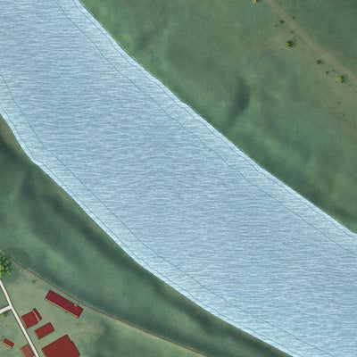 Second close-up of the map of Benton, Alabama print showing more streets and buildings