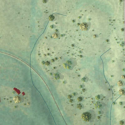 Second close-up of the map of Billingsley, Alabama print showing more streets and buildings