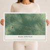 Map of Blue Springs, Alabama, 12 x 18 inch unframed archival matte print