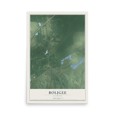 Map of Boligee, Alabama, 12 x 18 inch unframed archival matte print