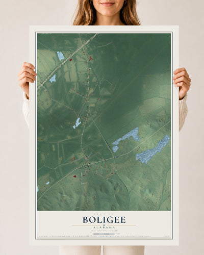 Map of Boligee, Alabama, 24 x 36 inch unframed archival matte print