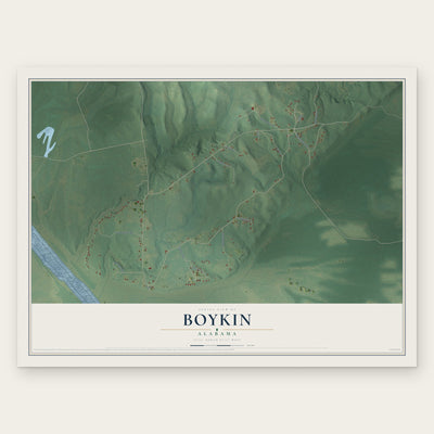 Boykin, Alabama map print, the full design