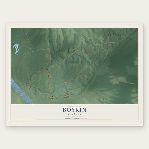 Boykin, Alabama map print, the full design