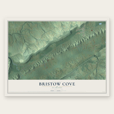 Bristow Cove, Alabama map print, the full design
