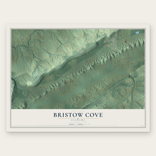 Bristow Cove, Alabama map print, the full design
