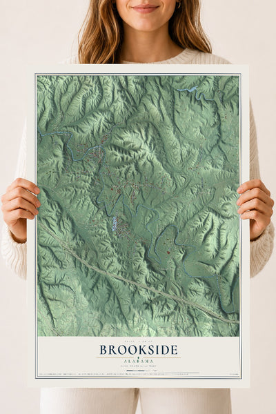 Map of Brookside, Alabama, 18 x 24 inch unframed archival matte print