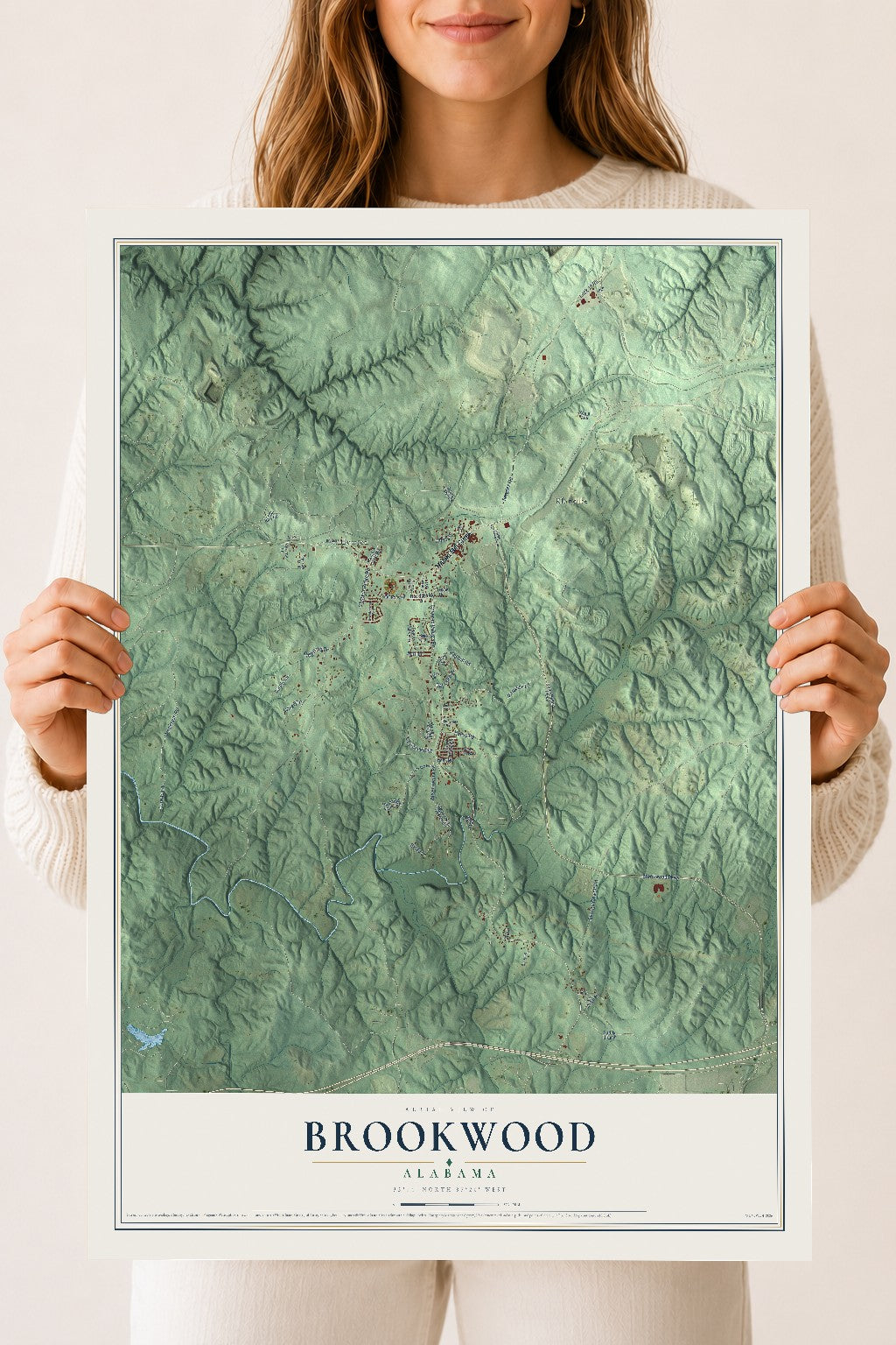 Map of Brookwood, Alabama, 18 x 24 inch unframed archival matte print
