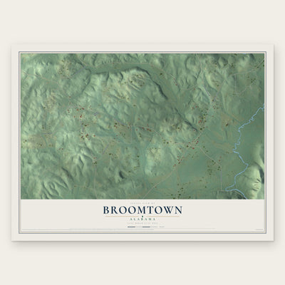 Broomtown, Alabama map print, the full design