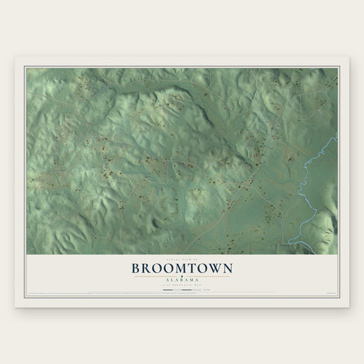 Broomtown, Alabama map print, the full design